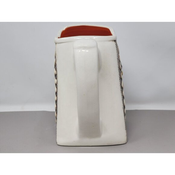 Vintage Hand Painted Ceramic Owl Watering Can Planter Vase Ceramic By Nell‎ - Picture 2 of 10